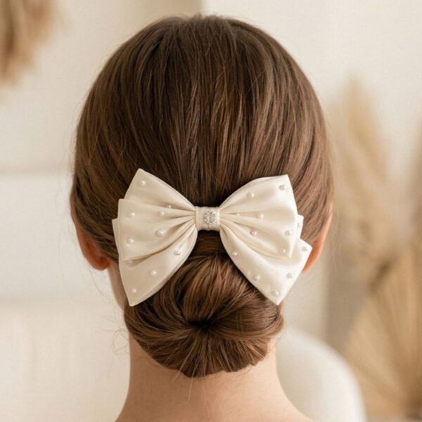 Luxury Satin Bow with Mini Sixpence for Luck